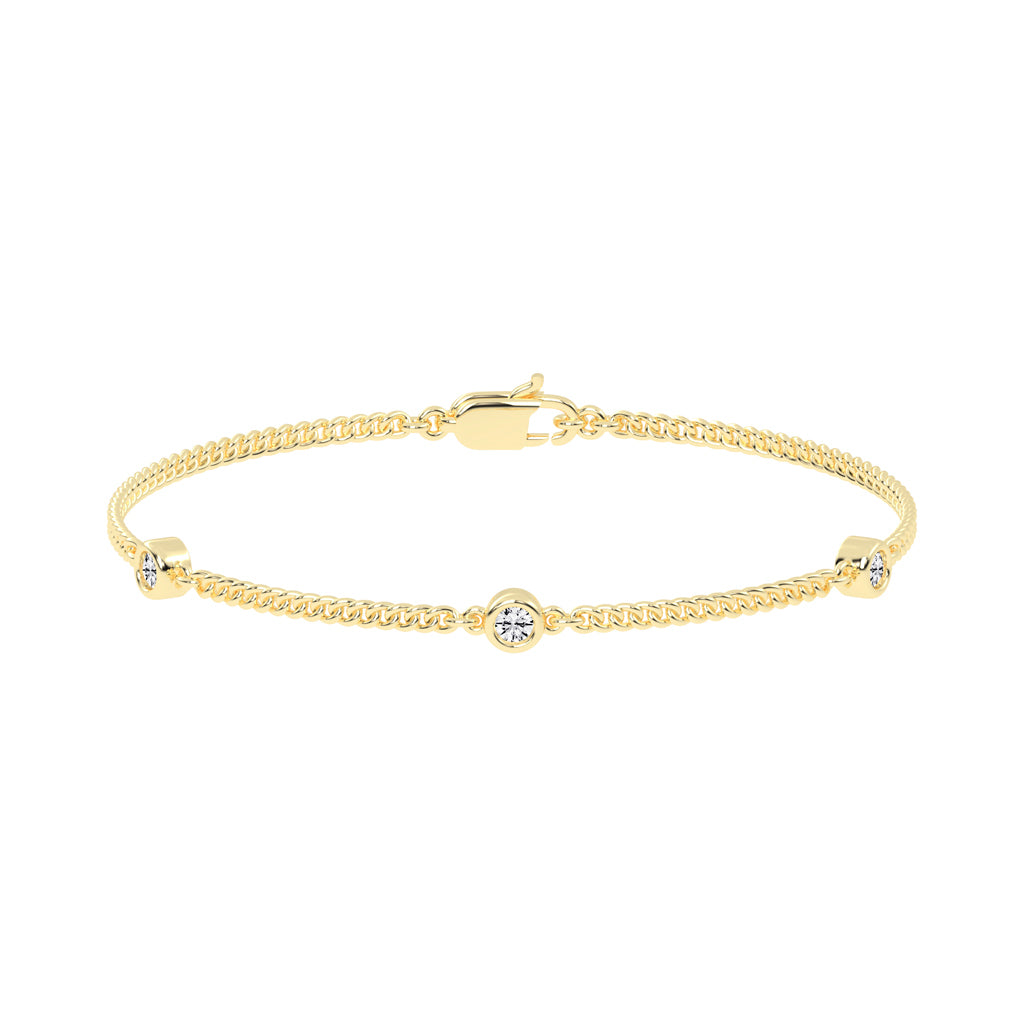 Calla Round Cut Curb Chain Lab Diamond Bracelet