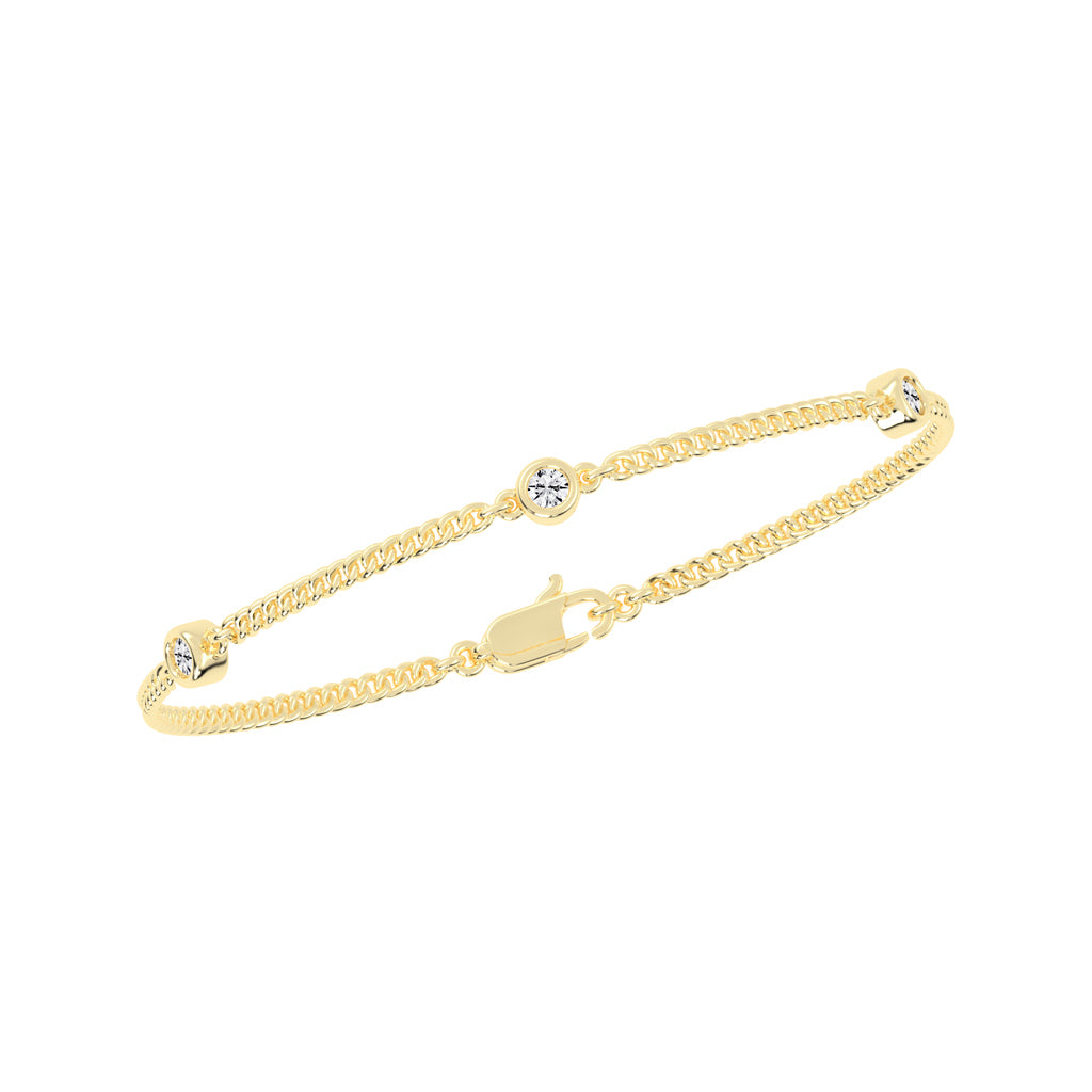Calla Round Cut Curb Chain Lab Diamond Bracelet