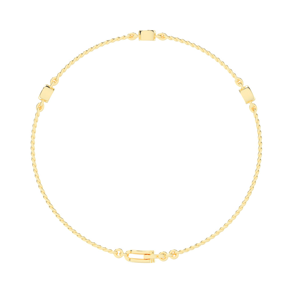 Calla Round Cut Curb Chain Lab Diamond Bracelet