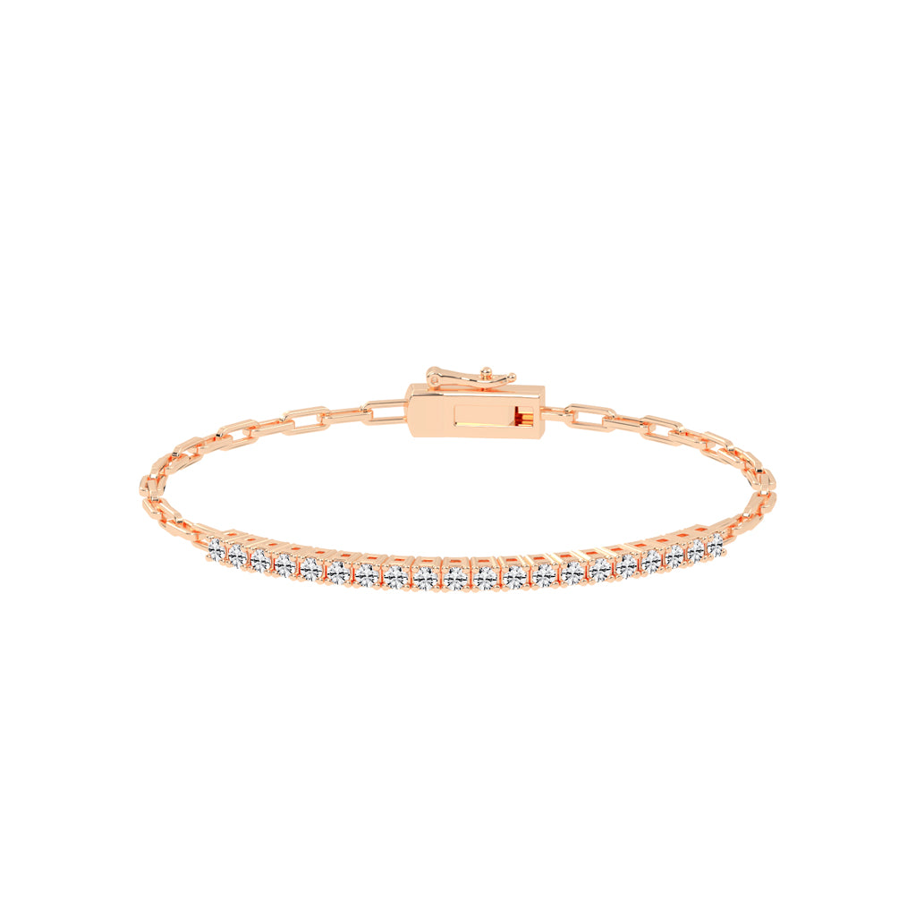 Aisla Round Cut Gauge Wire Chain Lab Diamond Bracelet