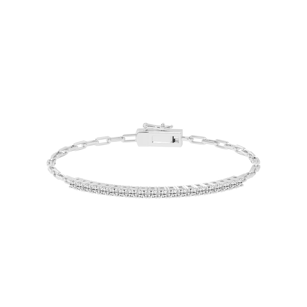 Aisla Round Cut Gauge Wire Chain Lab Diamond Bracelet