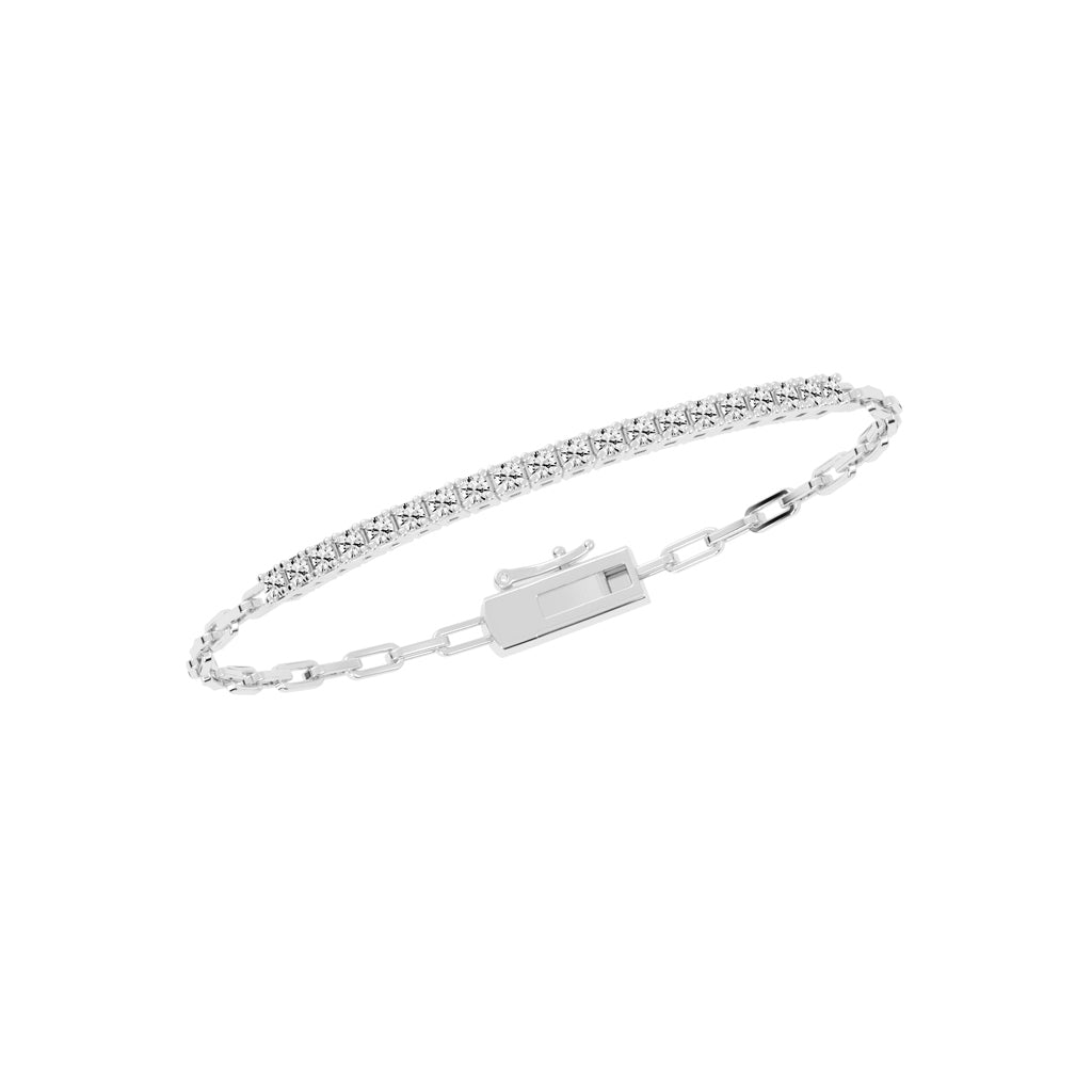 Aisla Round Cut Gauge Wire Chain Lab Diamond Bracelet