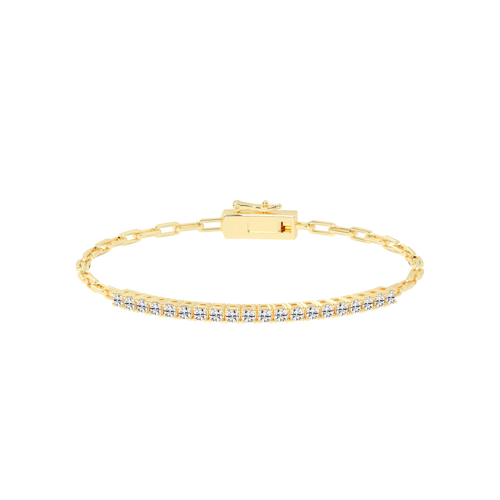 Aisla Round Cut Gauge Wire Chain Lab Diamond Bracelet