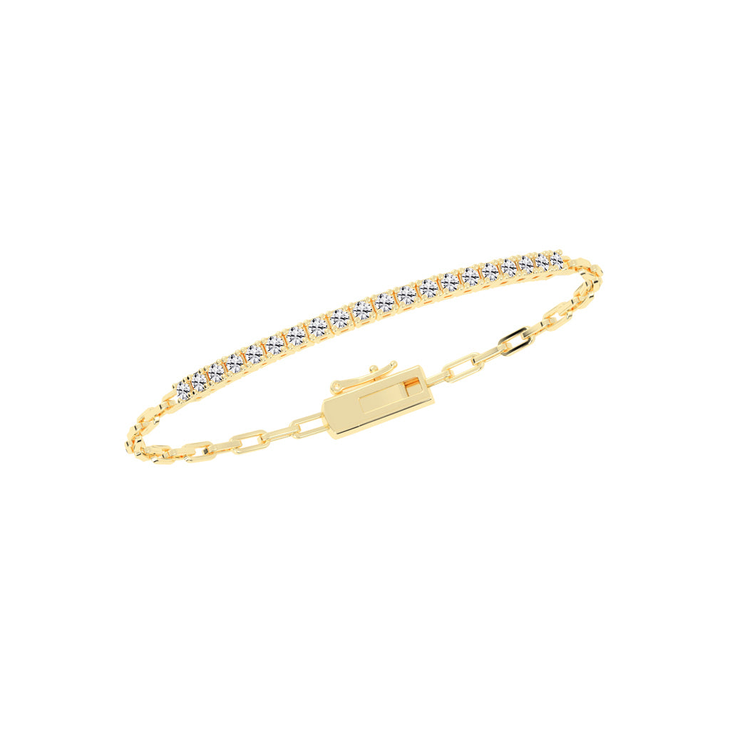 Aisla Round Cut Gauge Wire Chain Lab Diamond Bracelet