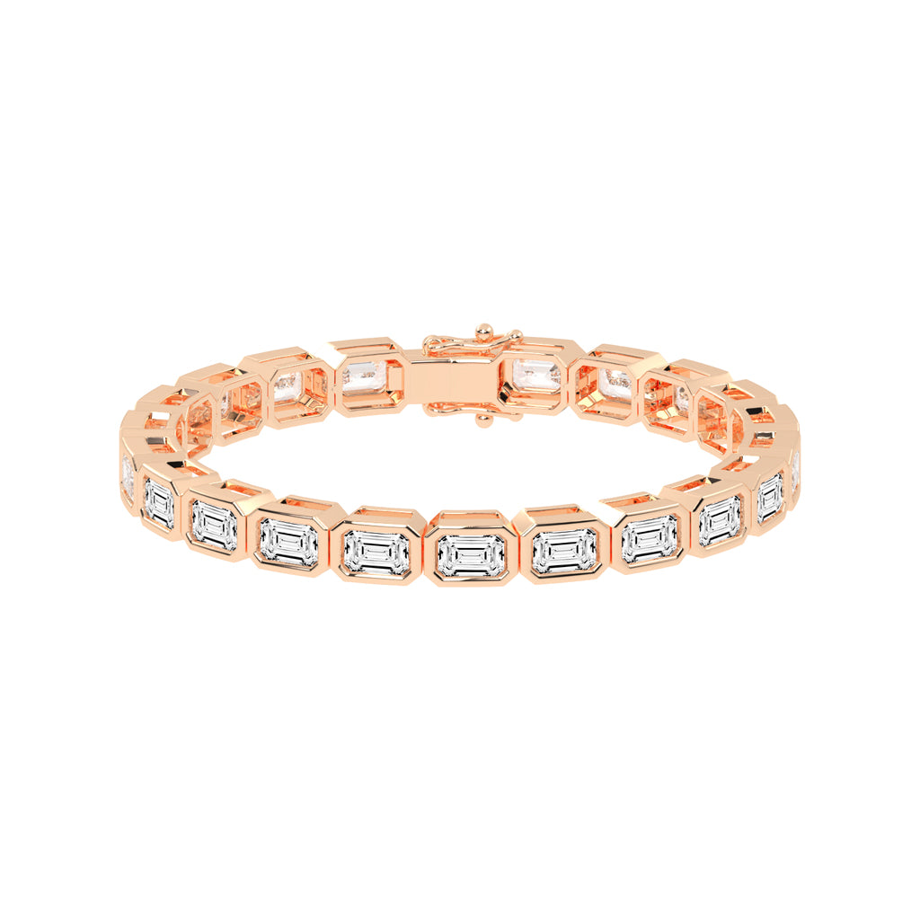 Amara Bezel Set Emerald Tennis Lab Diamond Bracelet