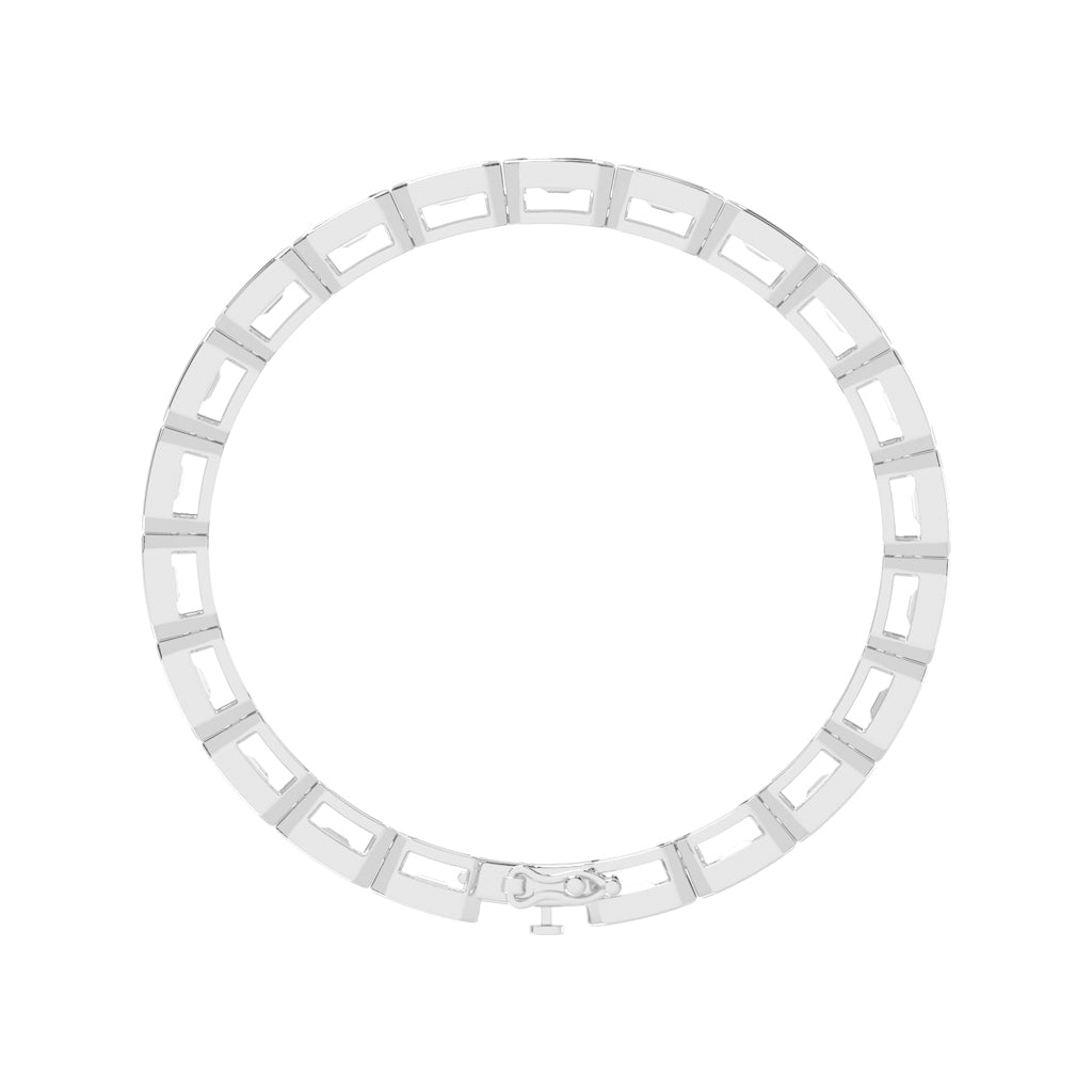 Amara Bezel Set Emerald Tennis Lab Diamond Bracelet