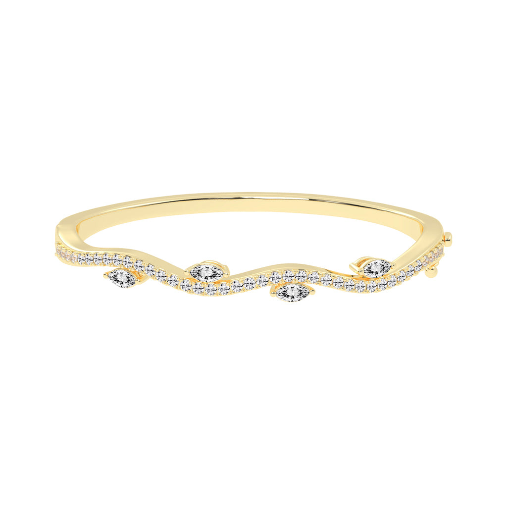 Oriel Marquise Wave Style Kada Lab Diamond Bracelet