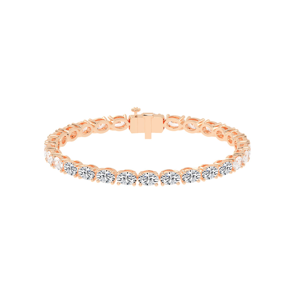 Avari Shared Setting Oval Cut Tennis Lab Diamond Bracelet