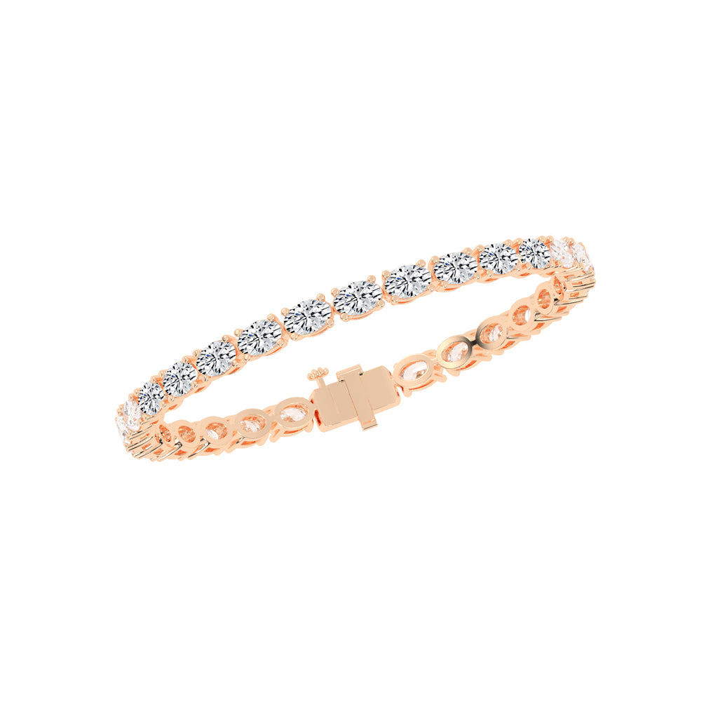 Avari Shared Setting Oval Cut Tennis Lab Diamond Bracelet