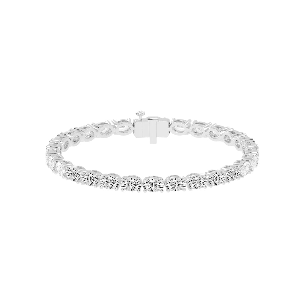Avari Shared Setting Oval Cut Tennis Lab Diamond Bracelet