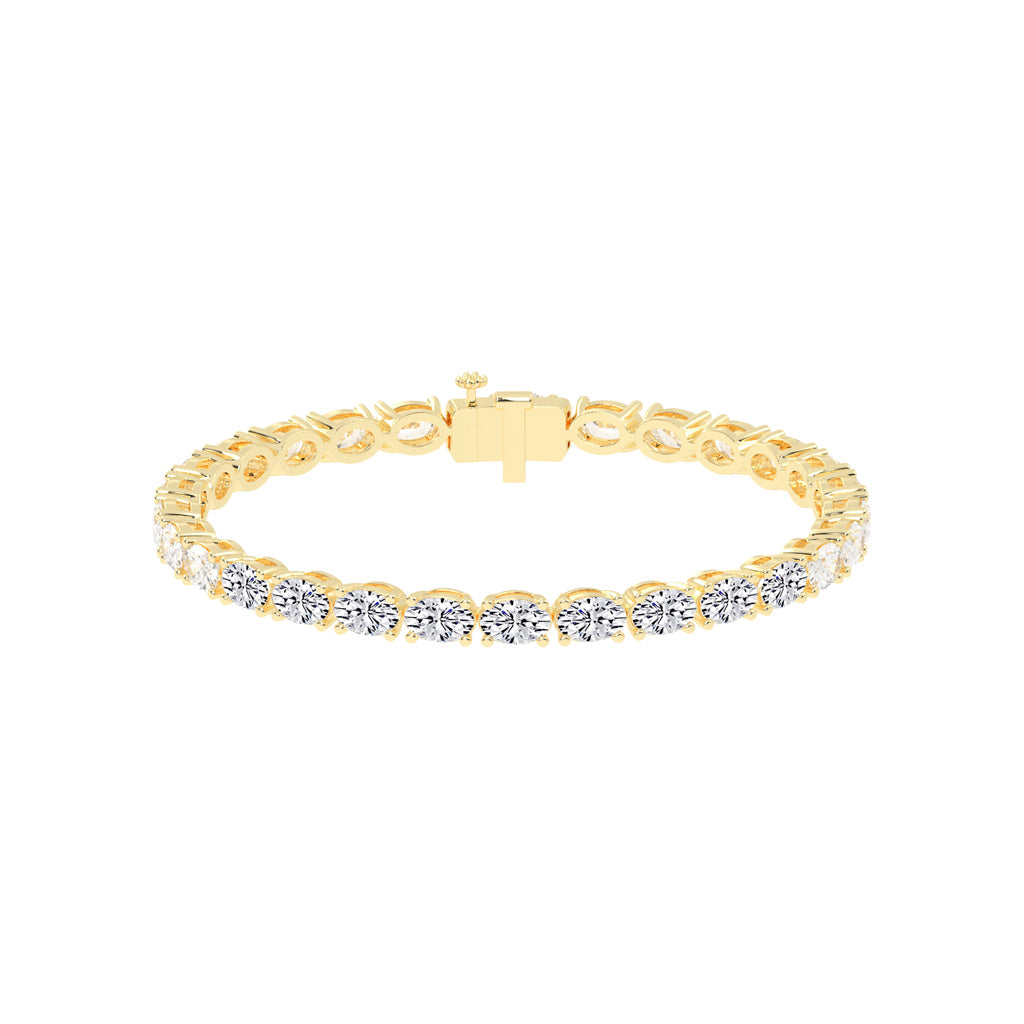 Avari Shared Setting Oval Cut Tennis Lab Diamond Bracelet