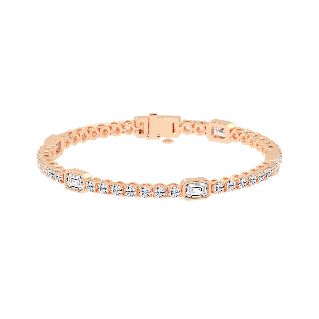 Nixie 6Ct Emerald Cut Fancy Lab Diamond Bracelet