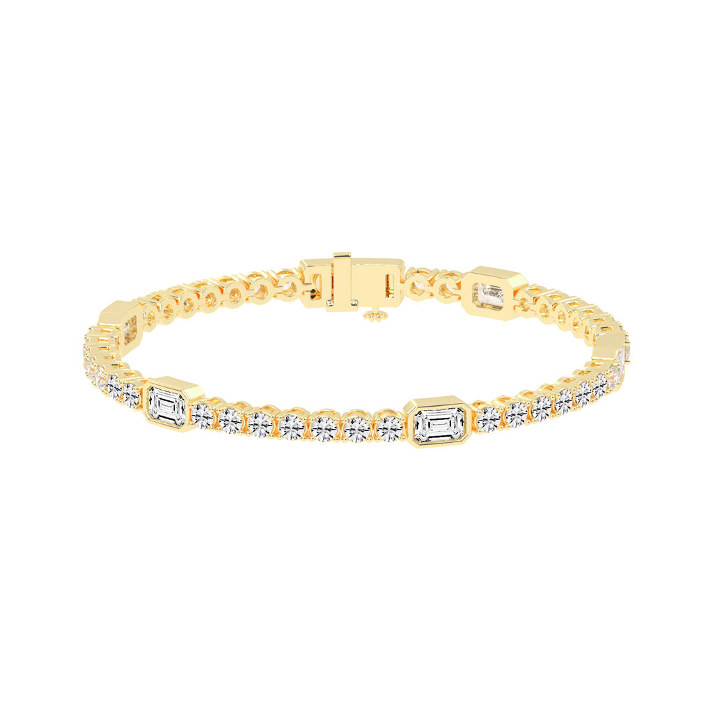 Nixie 6Ct Emerald Cut Fancy Lab Diamond Bracelet