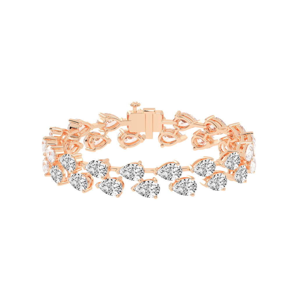 Galya Two Row Pear Cut Fancy Lab Diamond Bracelet