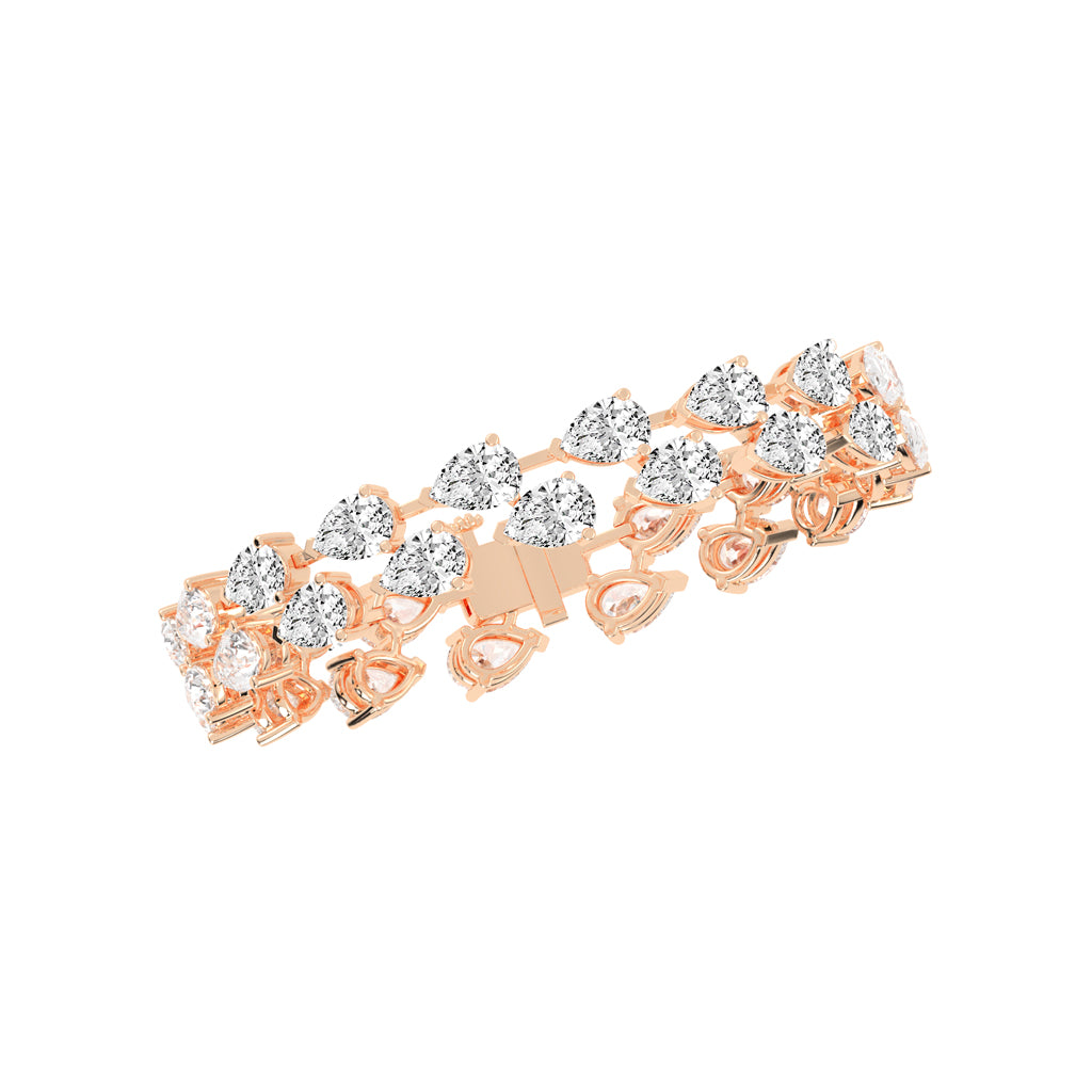 Galya Two Row Pear Cut Fancy Lab Diamond Bracelet