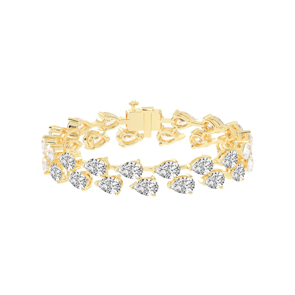 Galya Two Row Pear Cut Fancy Lab Diamond Bracelet