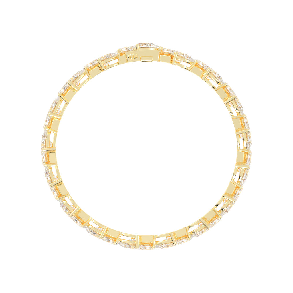 Galya Two Row Pear Cut Fancy Lab Diamond Bracelet