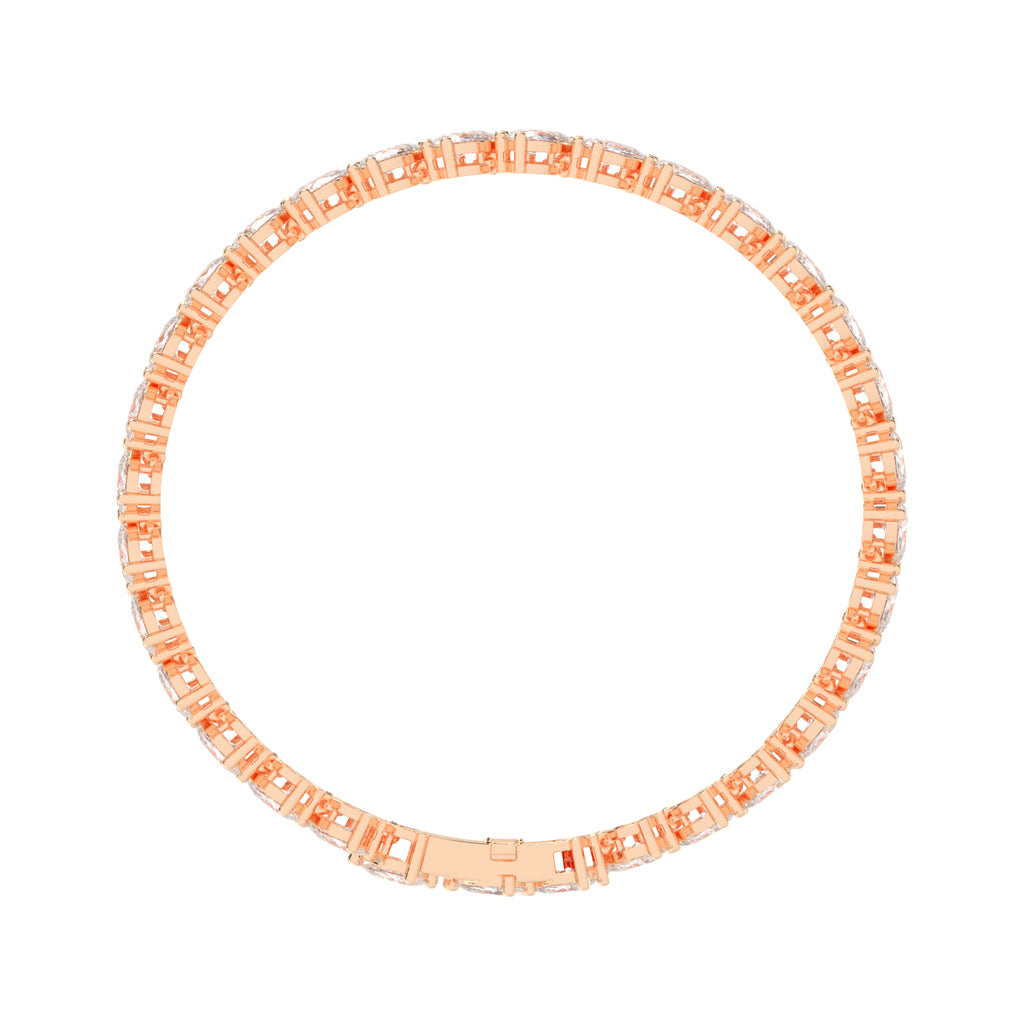 Elyse Two Row Pear Cut Fancy Lab Diamond Bracelet