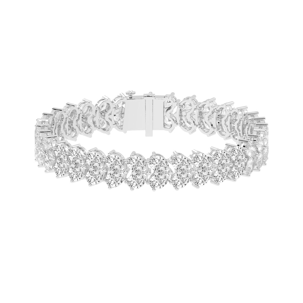 Elyse Two Row Pear Cut Fancy Lab Diamond Bracelet