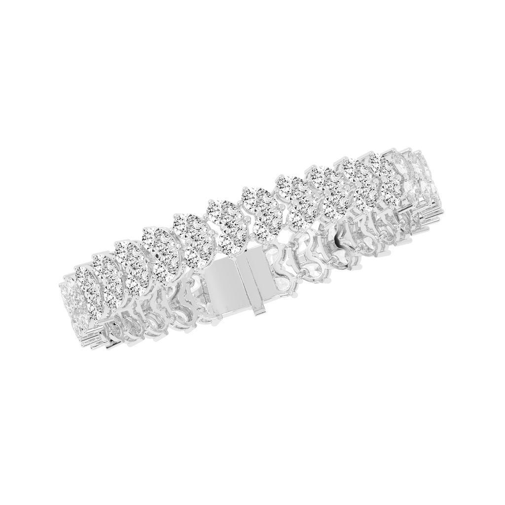 Elyse Two Row Pear Cut Fancy Lab Diamond Bracelet