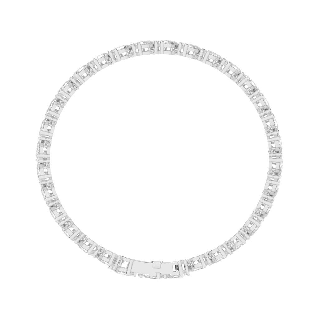 Elyse Two Row Pear Cut Fancy Lab Diamond Bracelet