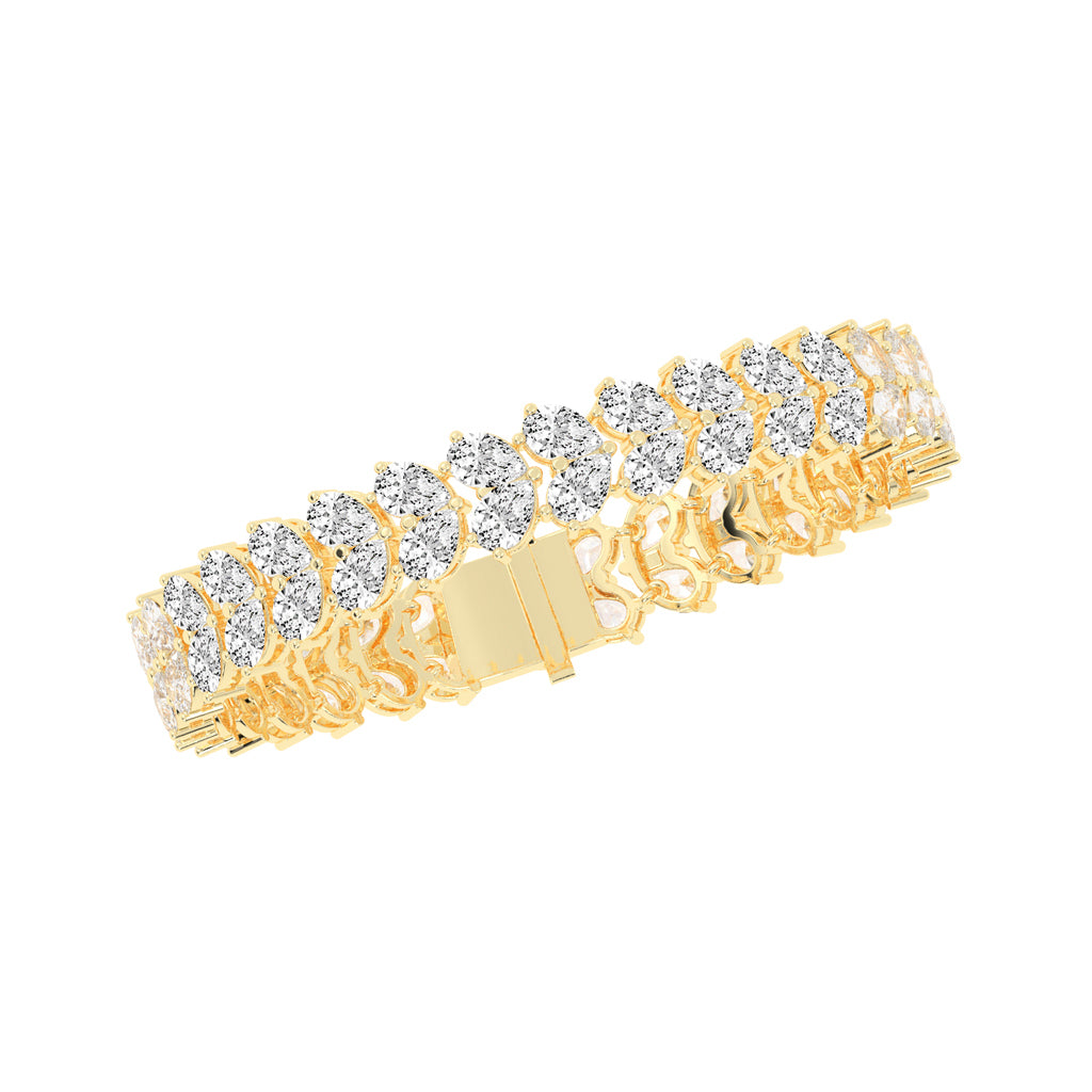 Elyse Two Row Pear Cut Fancy Lab Diamond Bracelet