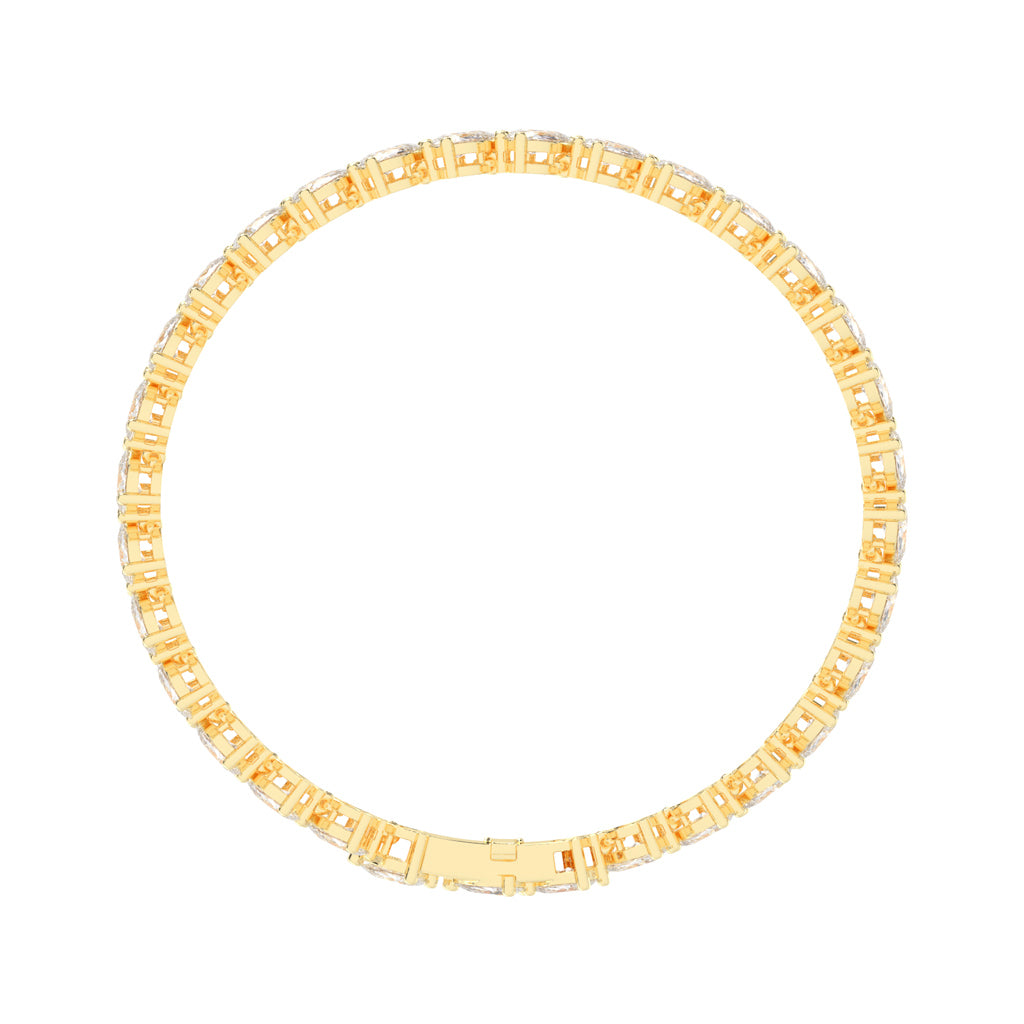 Elyse Two Row Pear Cut Fancy Lab Diamond Bracelet