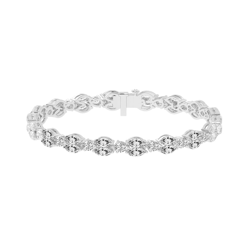 Solis Two Row Marquise Cut Fancy Lab Diamond Bracelet