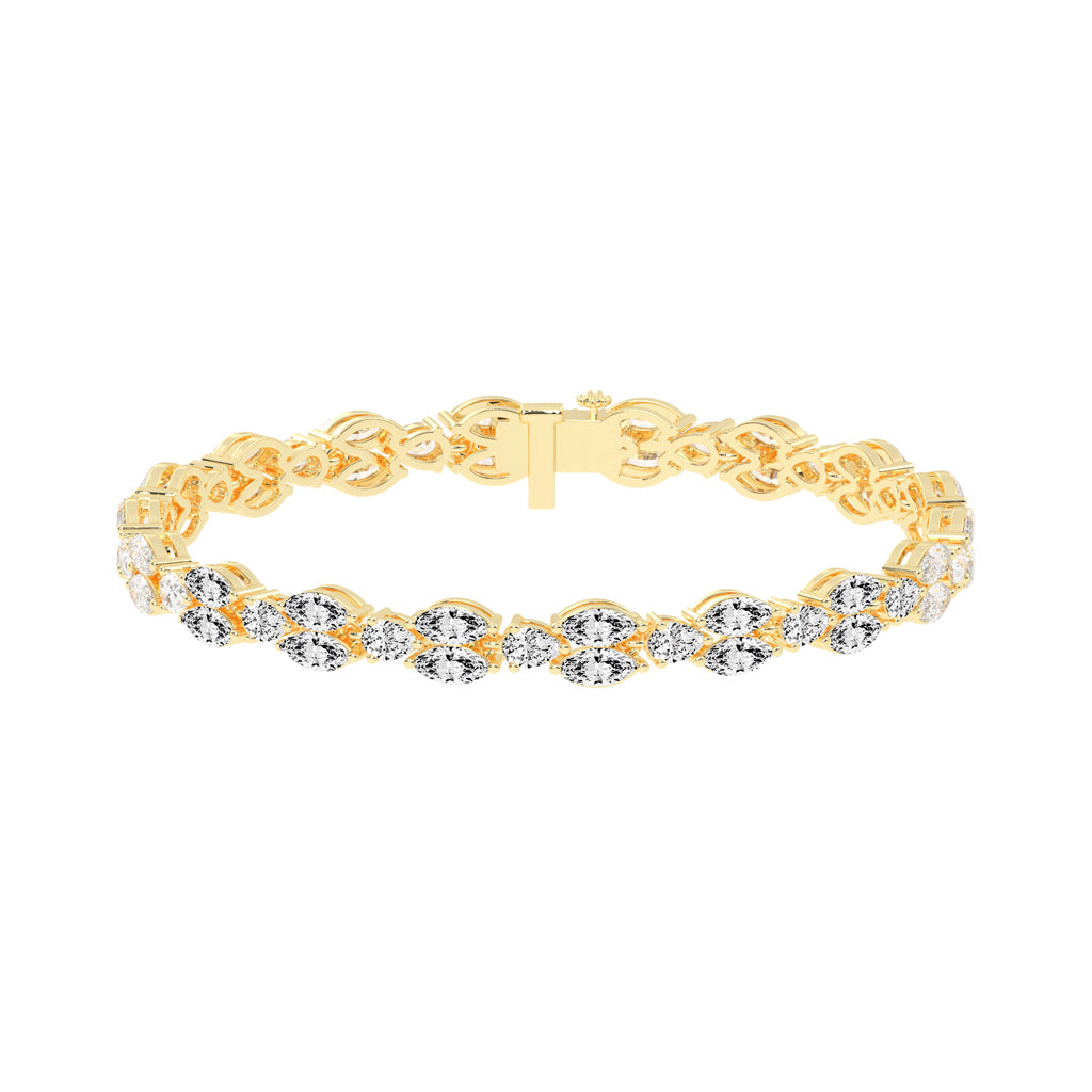 Solis Two Row Marquise Cut Fancy Lab Diamond Bracelet