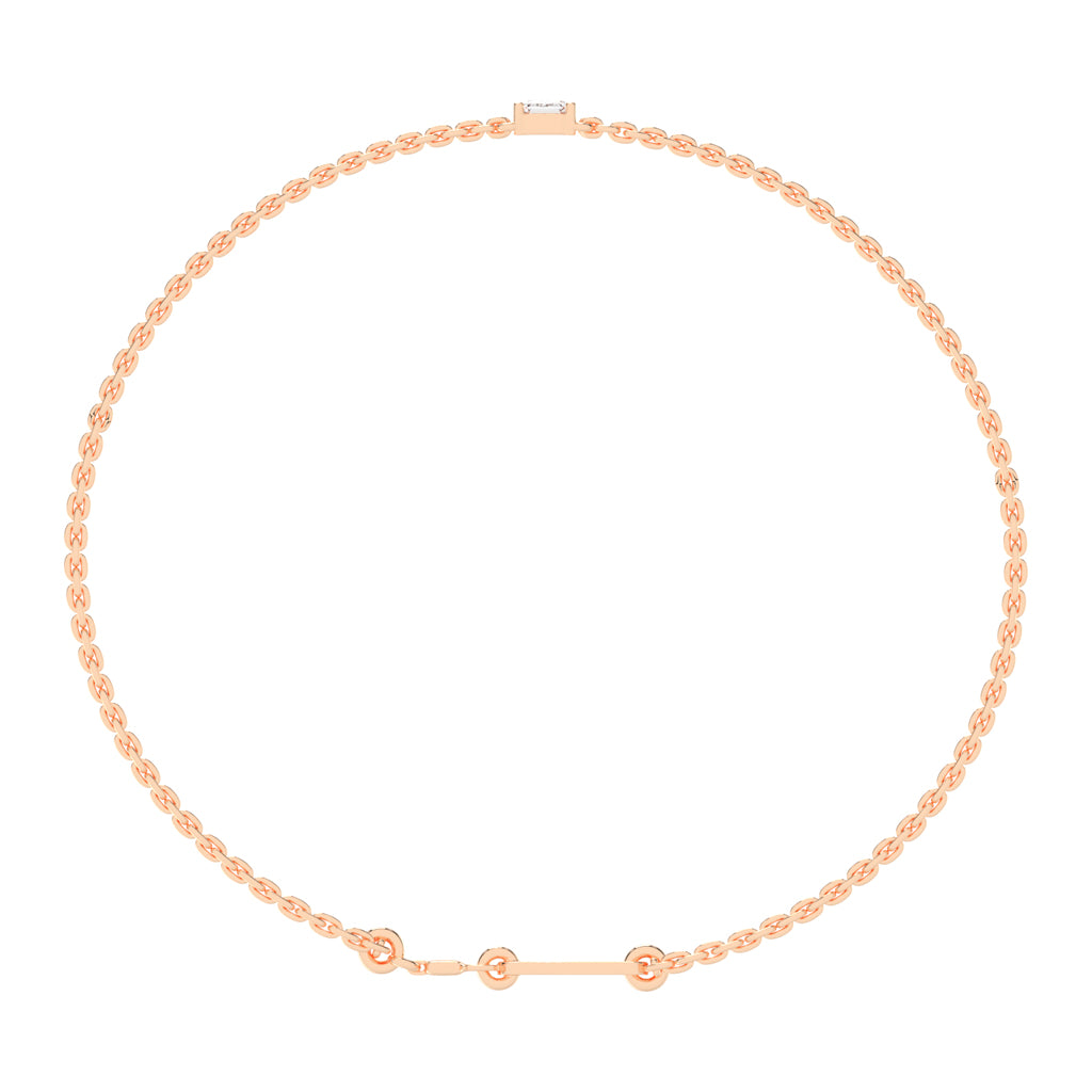 Infinity Charm Emerald Cut Delicate Lab Diamond Bracelet