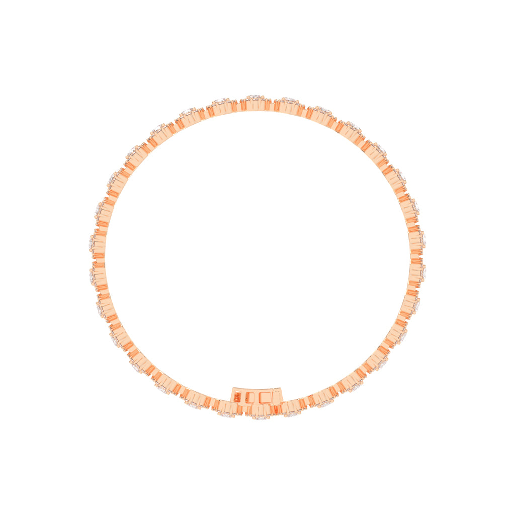 Silara Miracle Setting Oval Cut Tennis Lab Diamond Bracelet