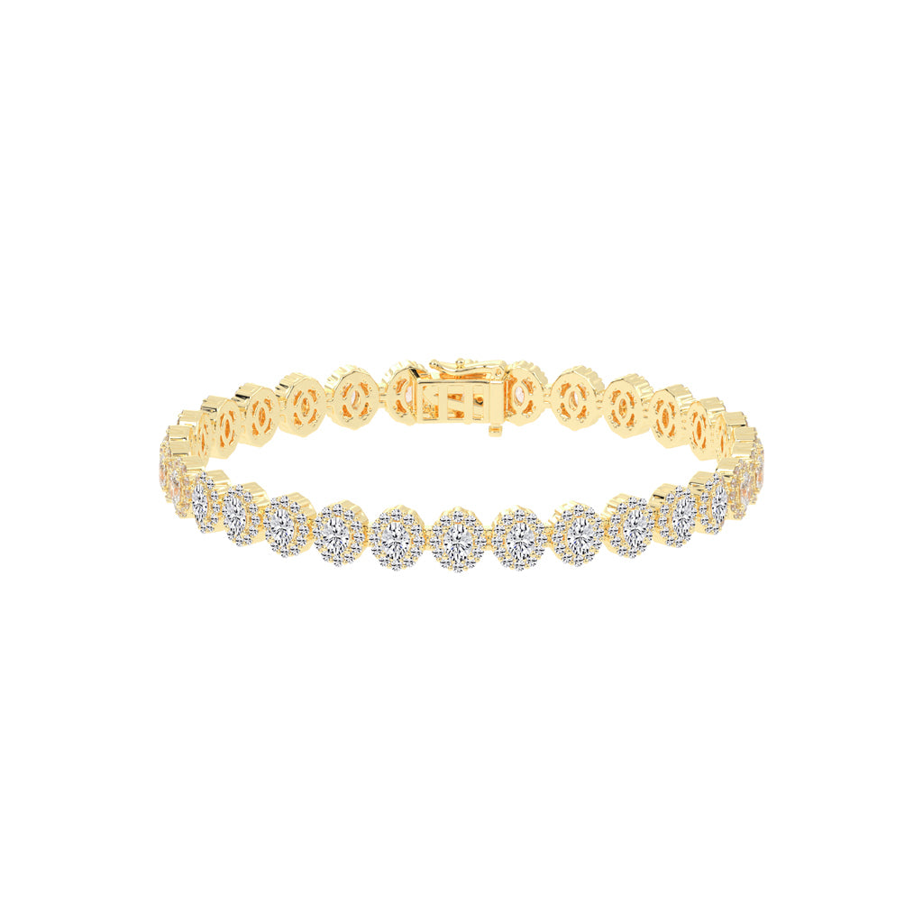 Silara Miracle Setting Oval Cut Tennis Lab Diamond Bracelet