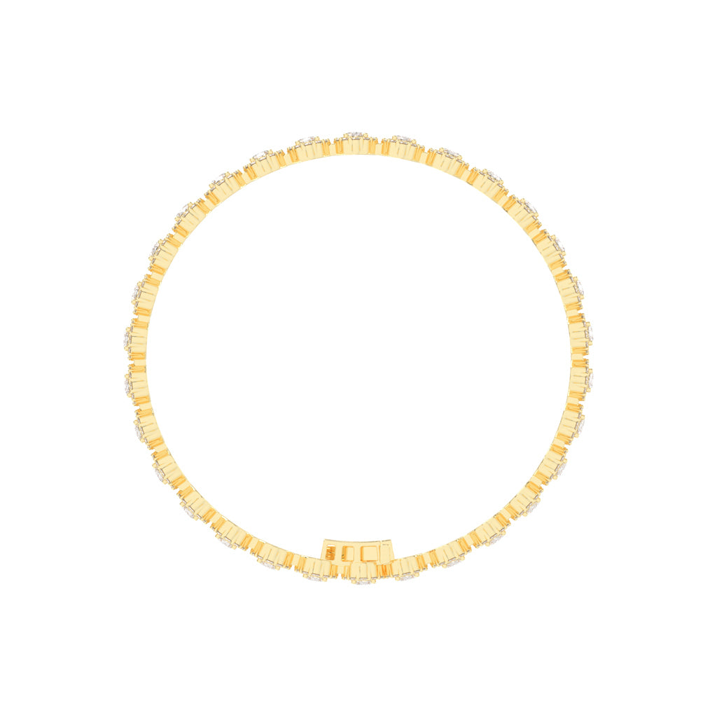 Silara Miracle Setting Oval Cut Tennis Lab Diamond Bracelet