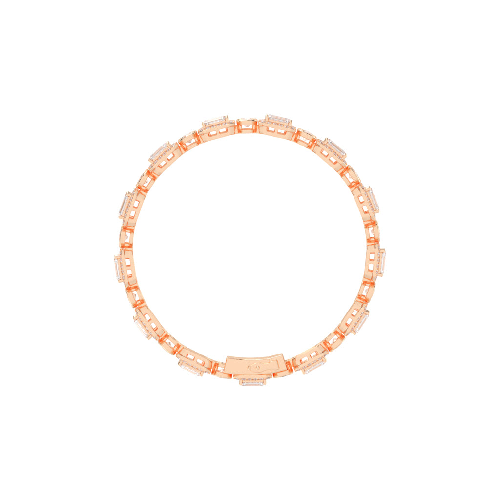 Avelis Double Emerald Cut Fancy Lab Diamond Bracelet