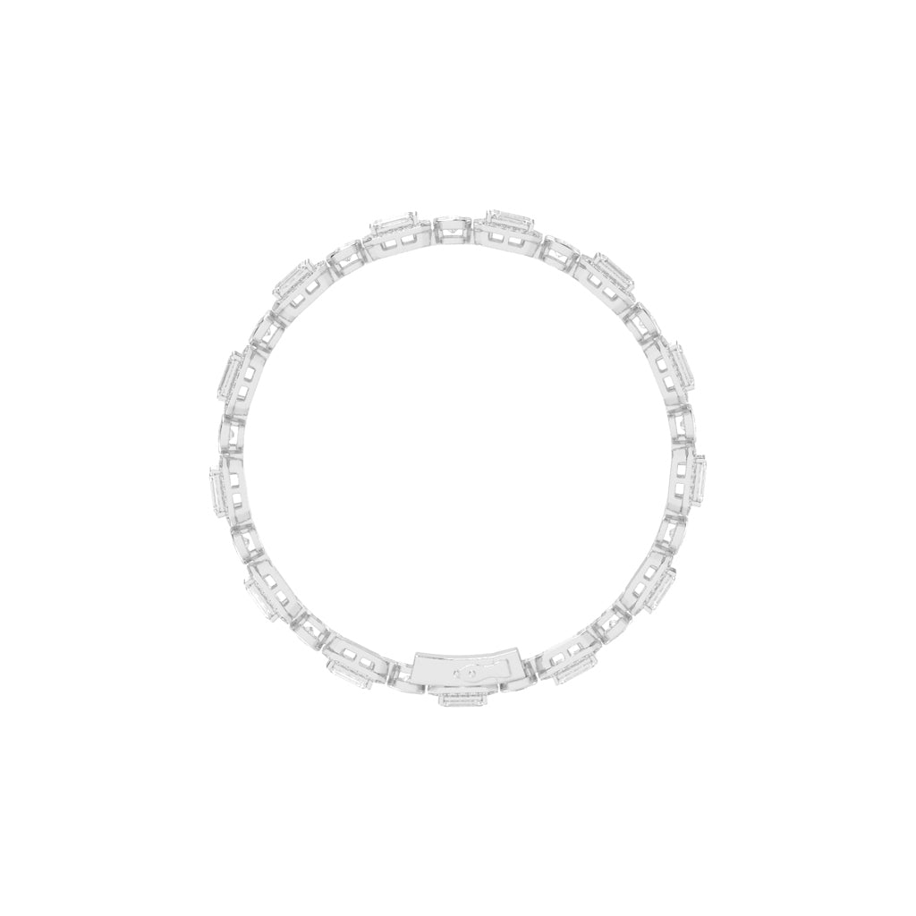 Avelis Double Emerald Cut Fancy Lab Diamond Bracelet