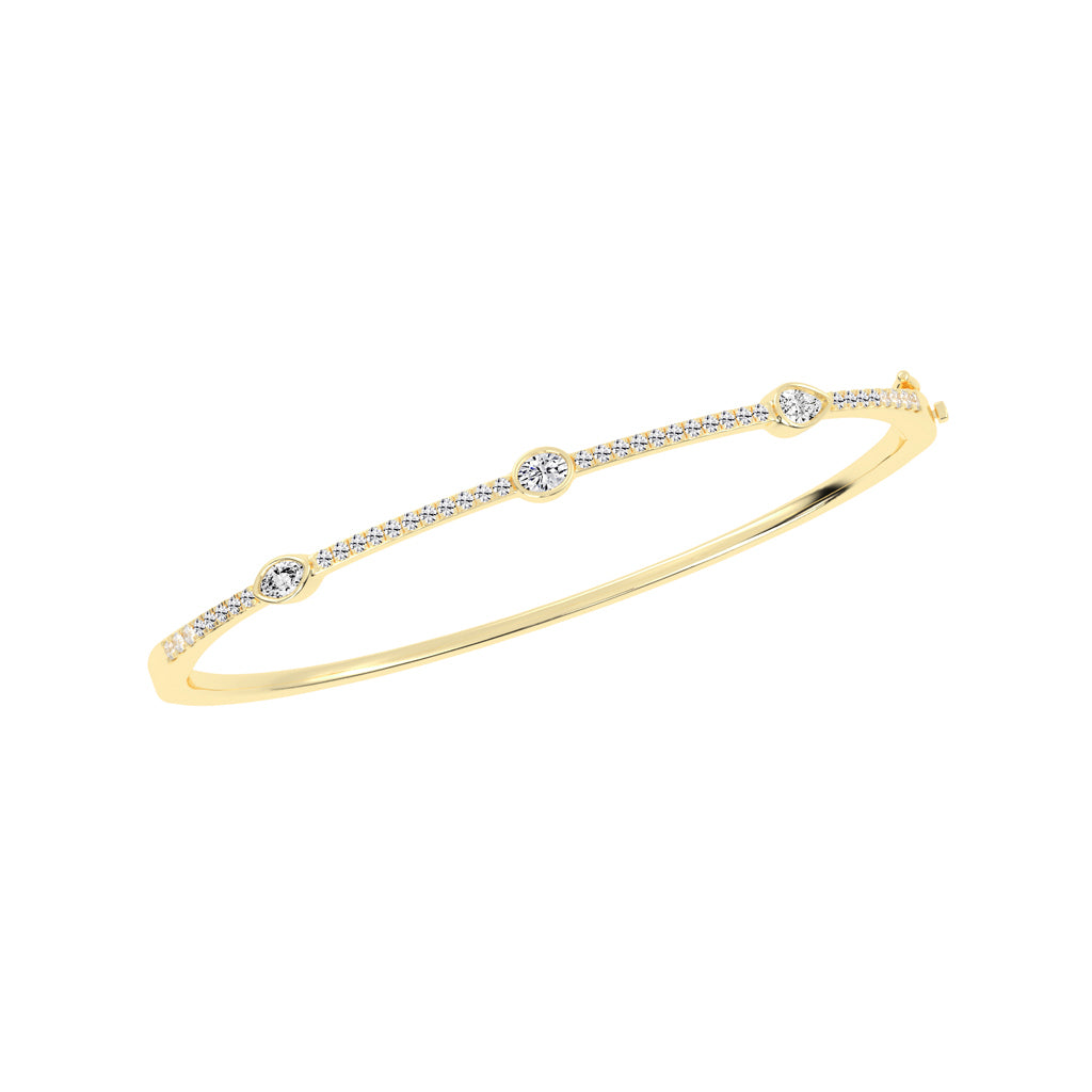 Diamond Aura Three Unique Shape Delicate Lab Diamond Bracelet