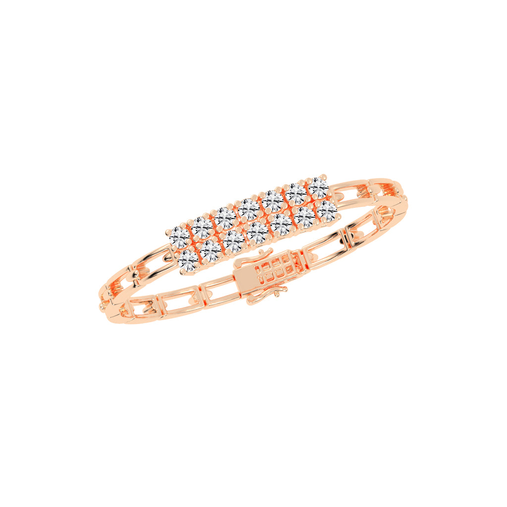 Novella Double Row Round Cut Fancy Lab Diamond Bracelet