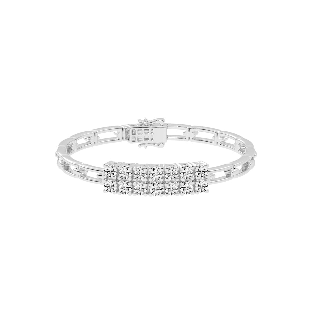 Novella Double Row Round Cut Fancy Lab Diamond Bracelet