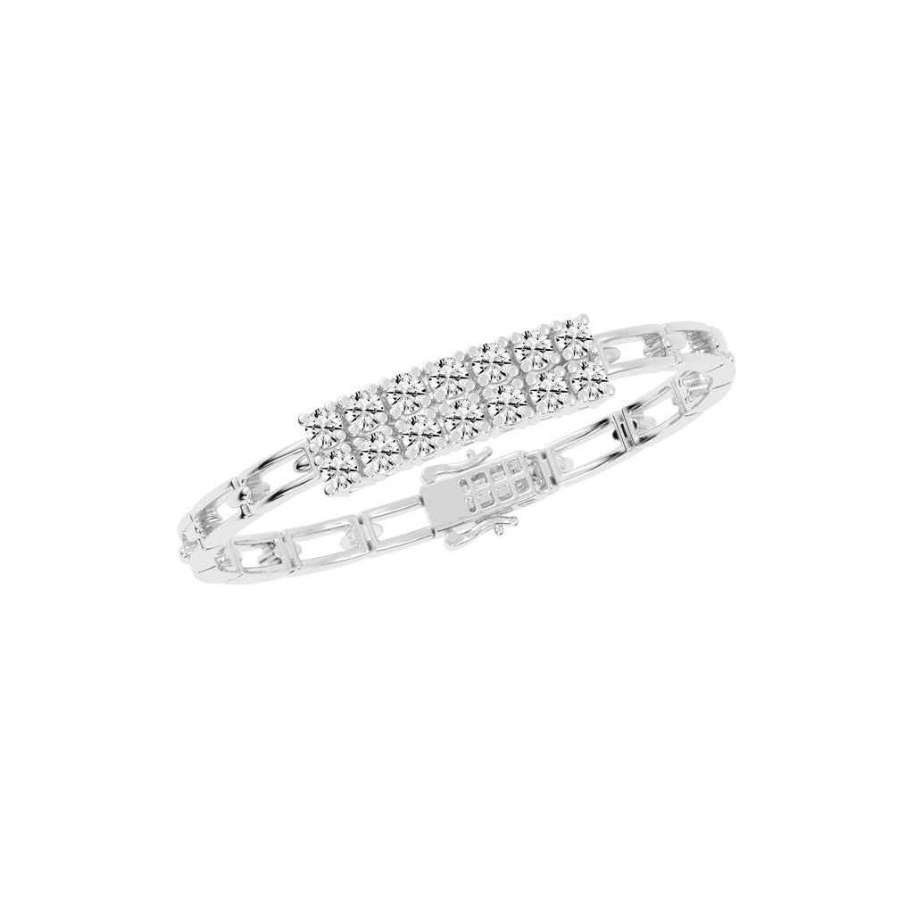 Novella Double Row Round Cut Fancy Lab Diamond Bracelet