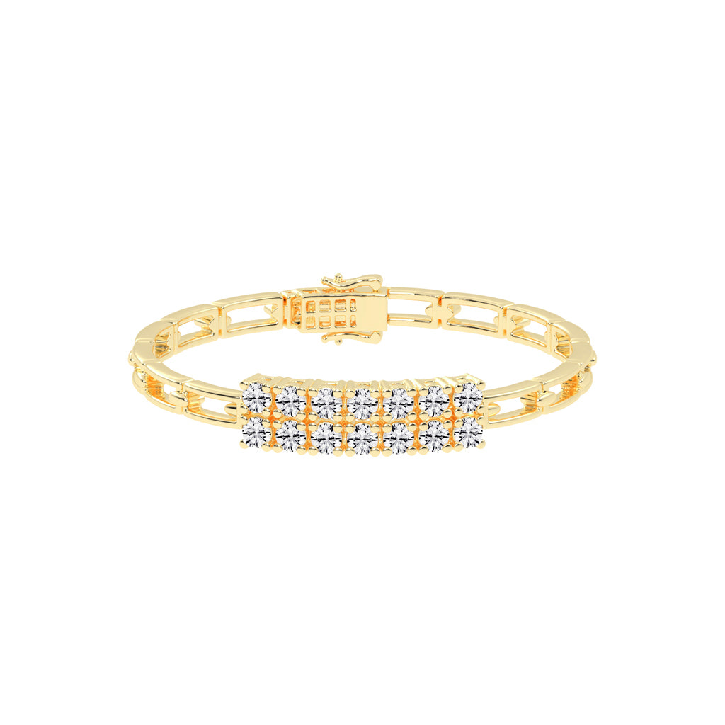 Novella Double Row Round Cut Fancy Lab Diamond Bracelet