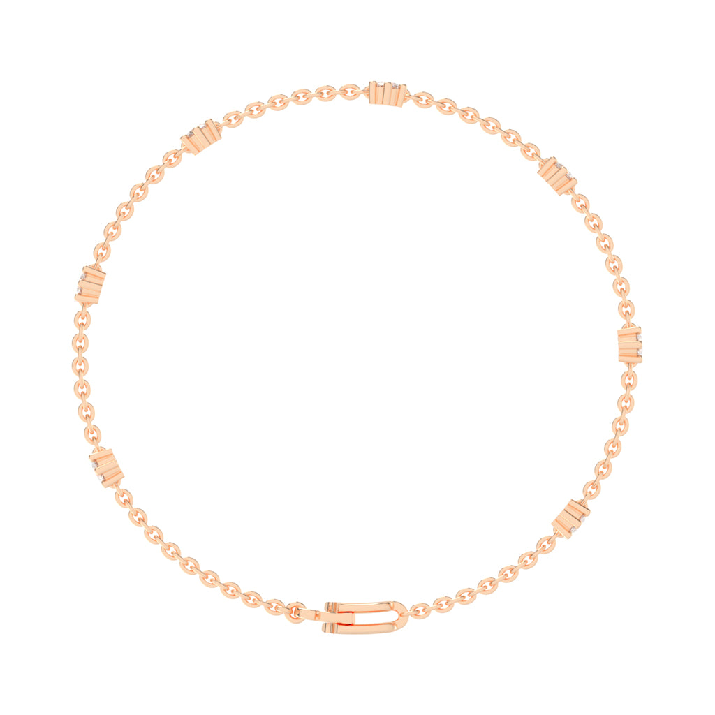 Aurora Belle Falling Round Cut Delicate Lab Diamond Bracelet
