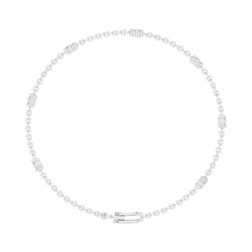 Aurora Belle Falling Round Cut Delicate Lab Diamond Bracelet