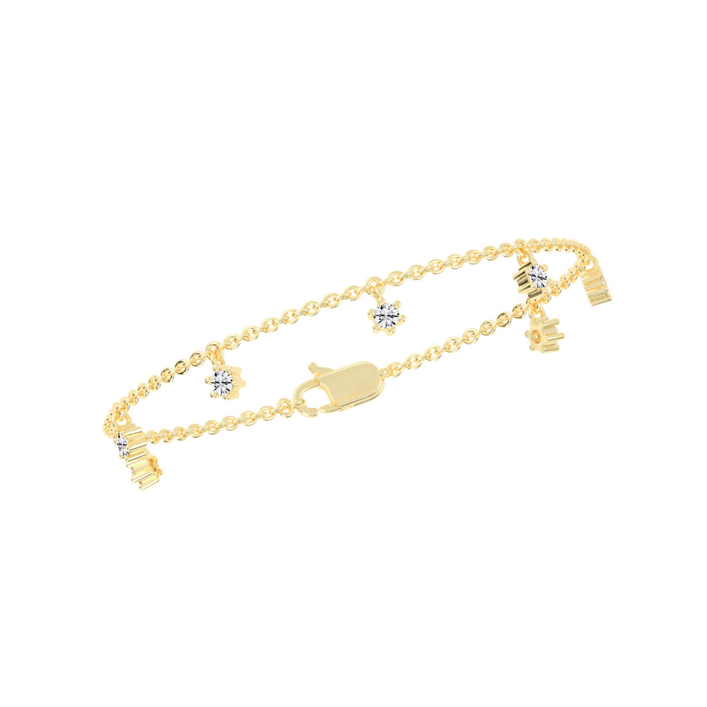 Aurora Belle Falling Round Cut Delicate Lab Diamond Bracelet