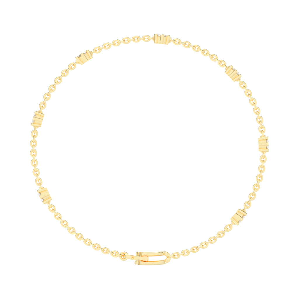 Aurora Belle Falling Round Cut Delicate Lab Diamond Bracelet