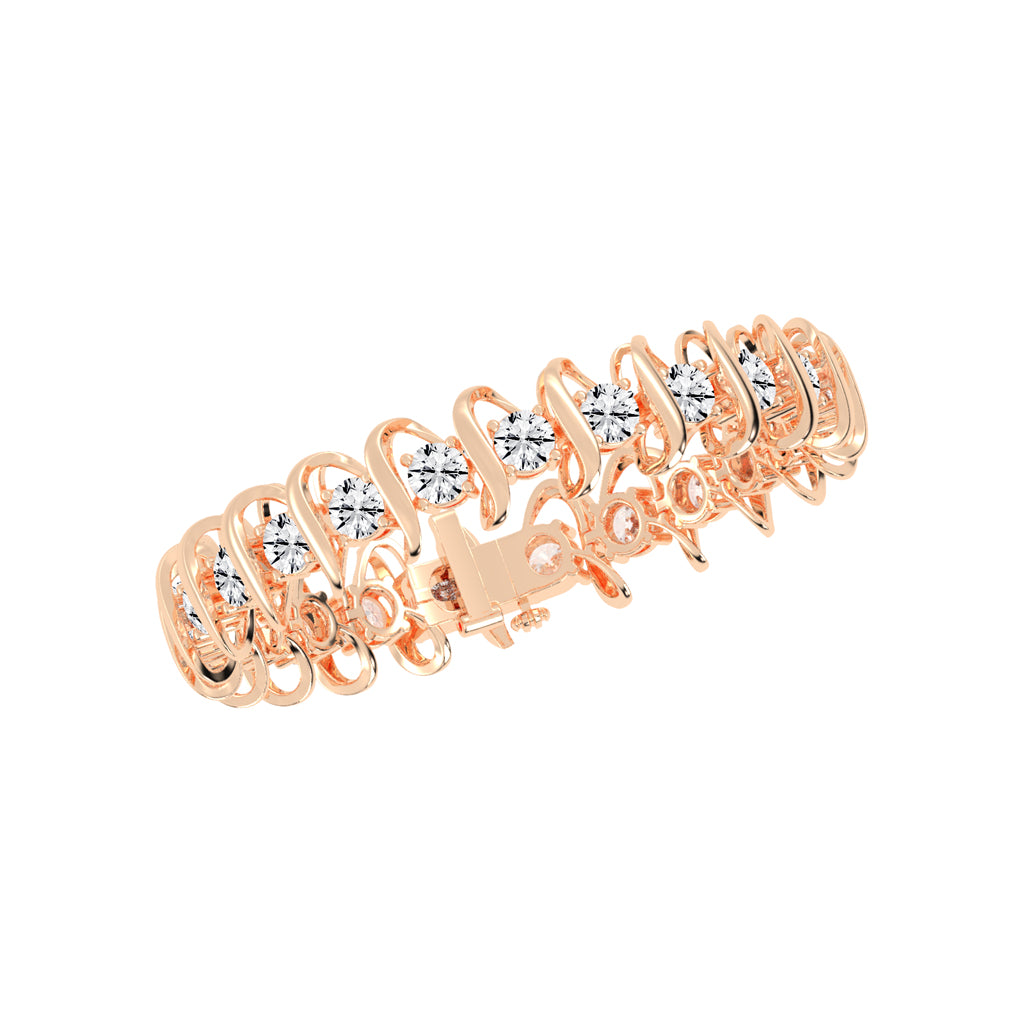 Vera Wave Round Cut Fancy Lab Diamond Bracelet