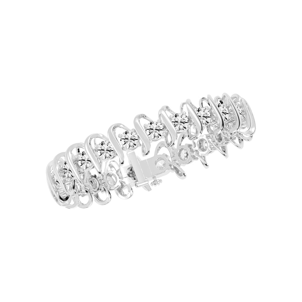 Vera Wave Round Cut Fancy Lab Diamond Bracelet