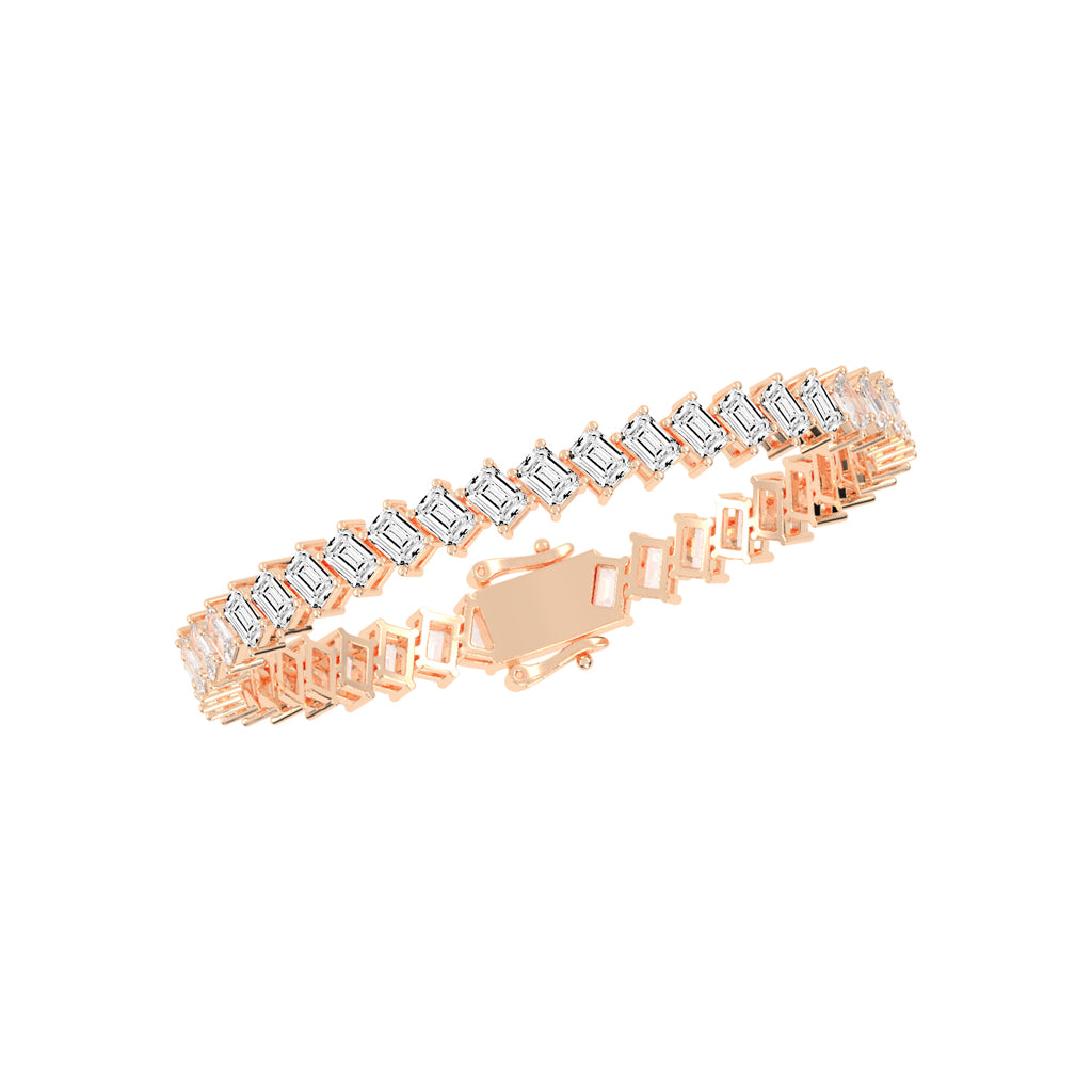 Architectural Gleam Emerald-Cut Diamond Bracelet