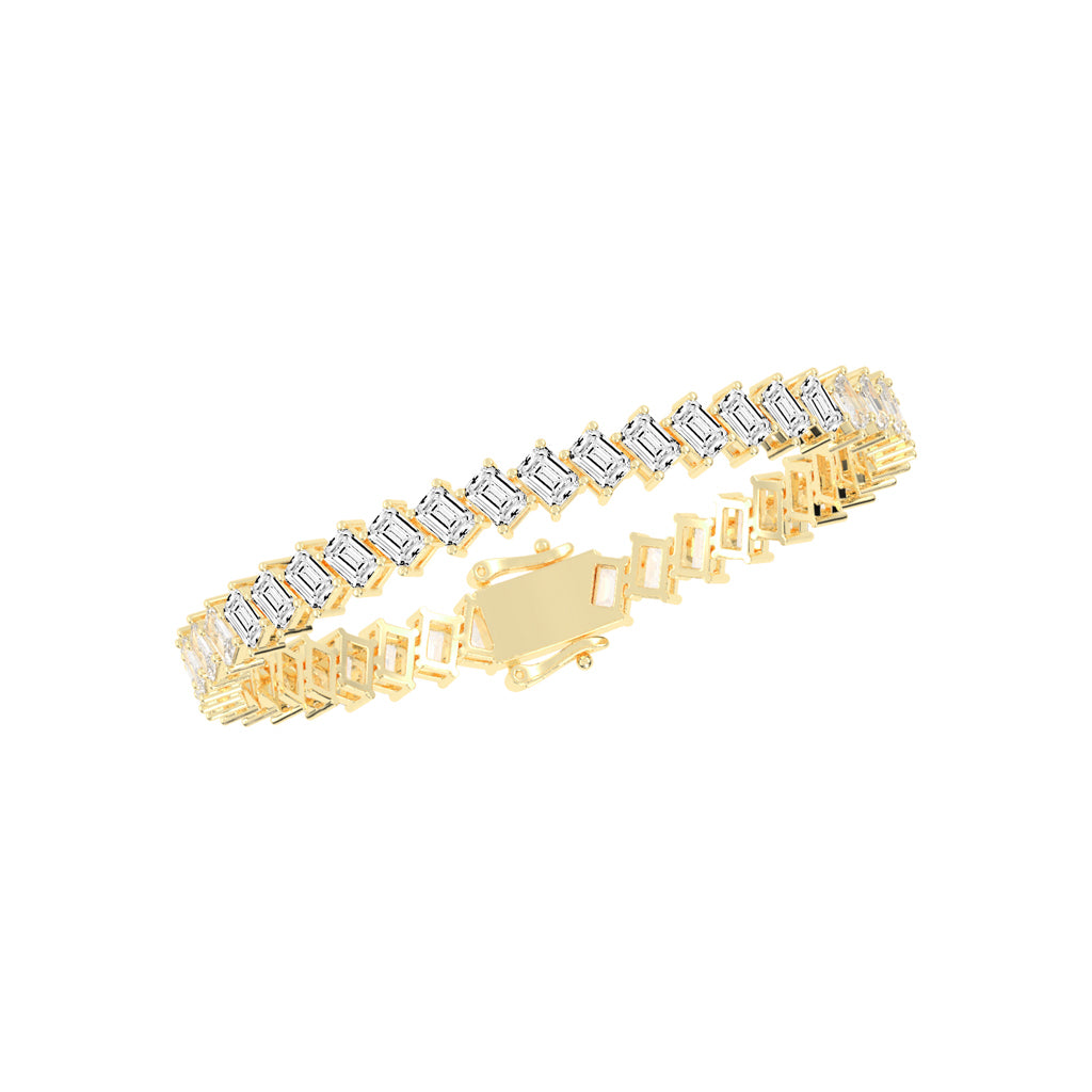 Architectural Gleam Emerald-Cut Diamond Bracelet