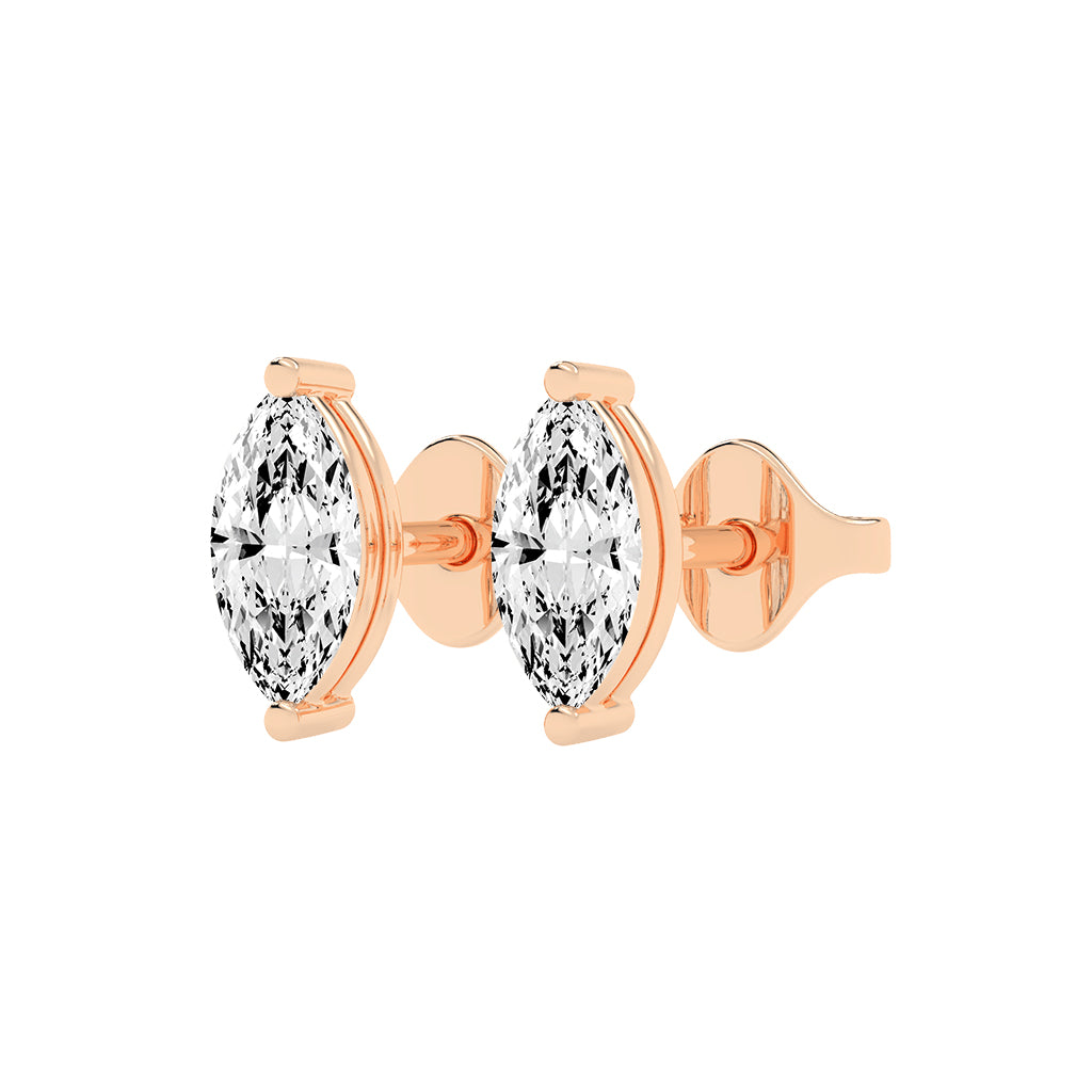 Luminous Leaf Diamond Stud Earrings