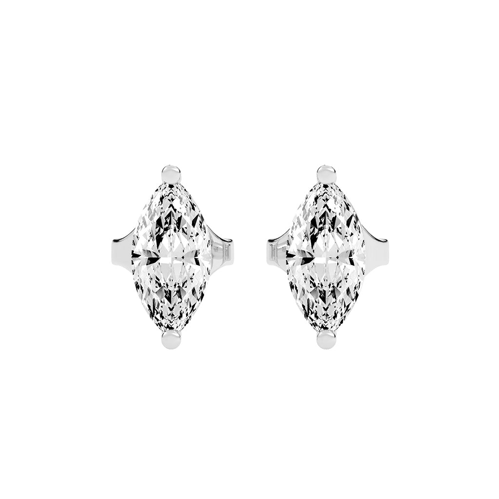Luminous Leaf Diamond Stud Earrings